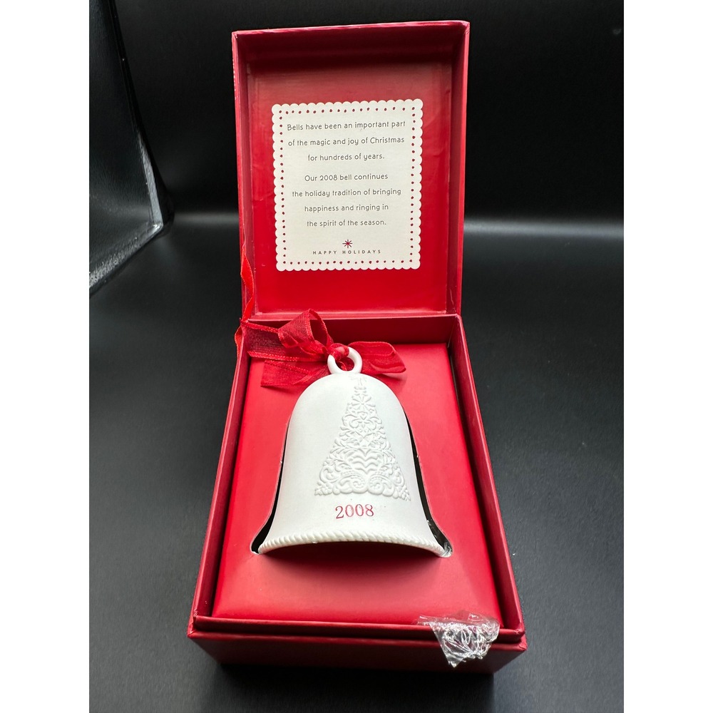 Hallmark Porcelain Dated Bell 2008 Christmas Ornament Tree Filigree QXG4652